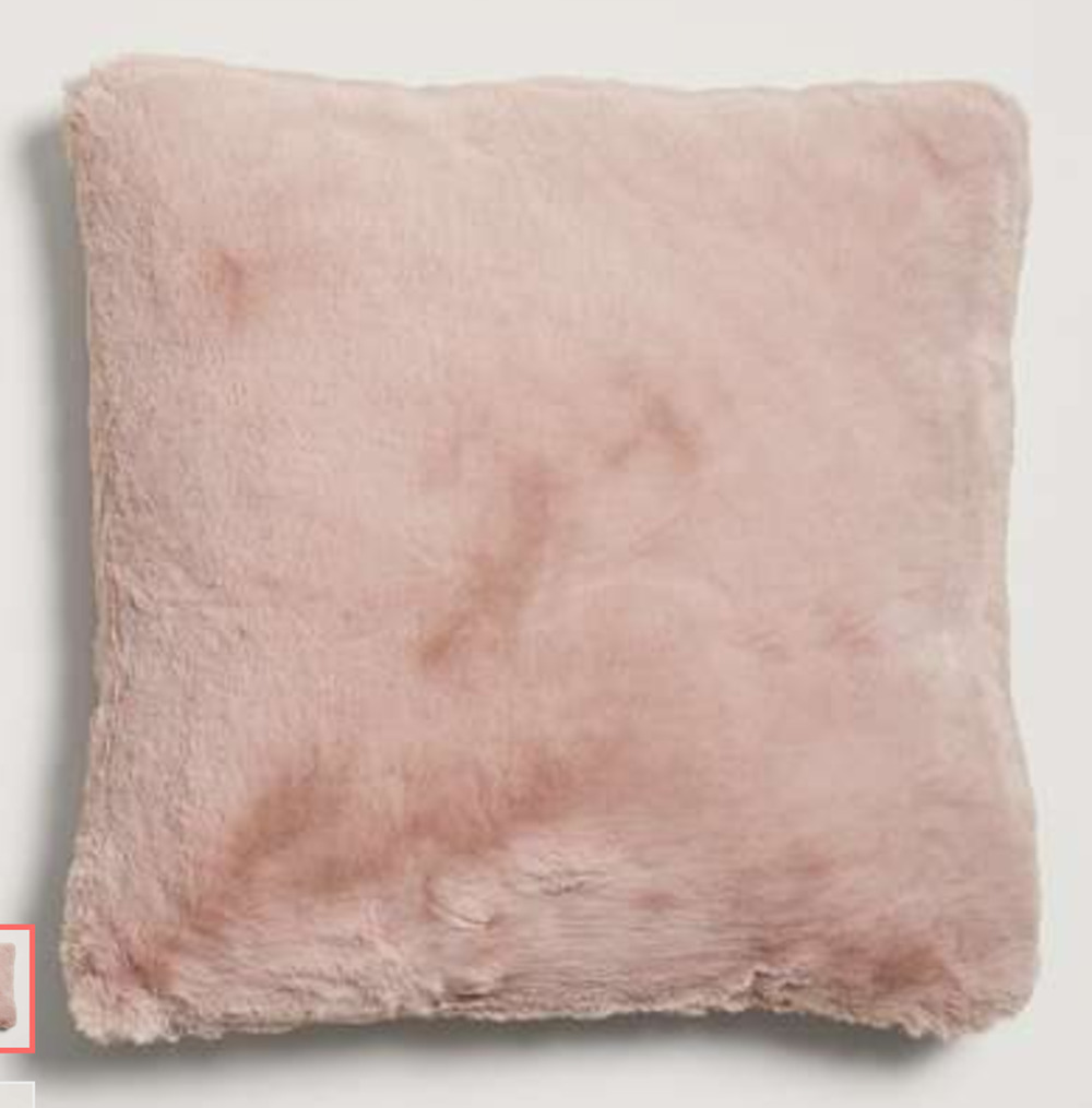 UnHide square squish plush faux fur throw pillow Rosy pink 20"x20" NEW SEALED